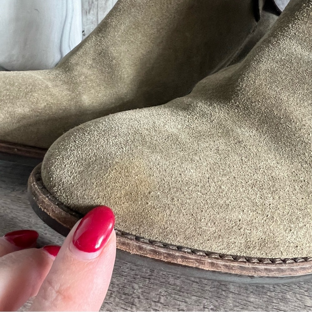 lavorazione artigiana womens green suede boots leather strappy Ralph Lauren 8 - Picture 3 of 7